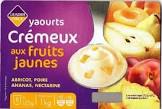 Yaourts Crémeu Au Fruits Jaunes (abricot, Poire, Ananas, Nectarine) S