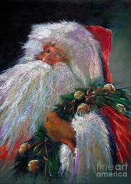 Santa Claus I Ll Be There With Bells On By Shelley Schoenherr In 2020 Santa Paintings Christmas Art Santa Art