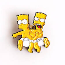 Enamel Pin Bart Hugo Simpsons Pin Simpson Bart Enamel Lapel Pin