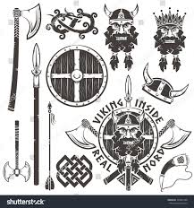 Horned helmets were worn by many people around the world. Viking Logo Tattoo With Warrior Head Crossed Royalty Free Stock Vector 304021568 Avopix Com