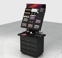 Retail portable makeup display stands black floor stand For ...
