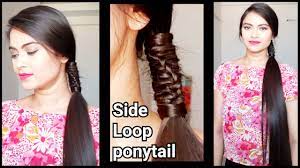 Try this for everyday offices or outings or casual daily wear looks. Side Loop Ponytail Easy Hairstyles For Medium To Long Hair Indian Hairstyles For Straight Hair Youtube