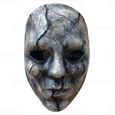 Cracked Metal Mask with Human Features 50474449 PNG
