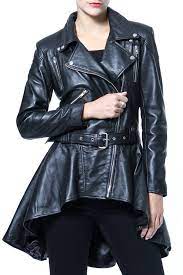 Leather Peplum Jacket Leather Peplum Leather Coat Jacket Tencel Shirt Dress