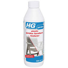 Allow the bleach solution to sit on the plastic for a few minutes before rinsing it with clean water from a garden hose. Hg 126050106 Restorer For Slightly Weathered Removes Stubborn Dirt Makes Plastic Garden Furniture Shine Again 500 Ml White 1 Pack Buy Online In Burkina Faso At Burkinafaso Desertcart Com Productid 62785487