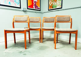 Set 4 Mid Century Danish Modern Stole Og Mobelfabrik Dining Chairs Dining Chairs Chair Furniture