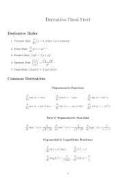 Add to collection(s) add to saved. Derivative Rules Cheat Sheet