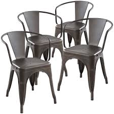 Edgemod Cantina Bronze Arm Chair Set Of 4 In 2020 Dining Chairs Patio Dining Chairs Metal Chairs