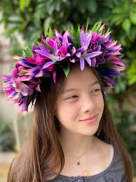 Lei Po'o Premium Hawaiian Flower Crown Haku Wreath for Polynesian Aparima  Ahuroa Hula Kahiko Ori Tahiti Graduation Beach Wedding Photoshoots