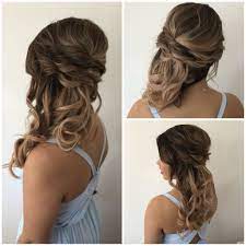 Side Swept Half Up Bridesmaid Hair Side Swept Hairstyles Side Hairstyles Bridesmaid Hair Side