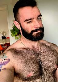 Shirtless Male Muscular Beefcake Hairy Chest Body Beard Wink Hunk PHOTO 4X6  G152 | eBay