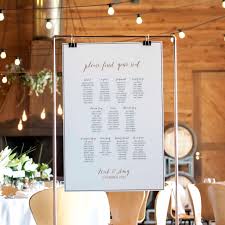 Printed Seating Chart On Stand