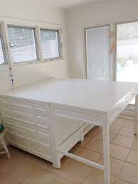 Incorporating a few of these storage solutions will help you manage all of your craft supplies. Craft Room E2 80 93 Studio E2 80 93 Home Office Martha Stewart Craft Furniture Pertaining To M Craft Room Furniture Craft Room Design Furniture Design Table