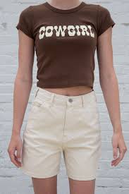 Ashlyn Cowgirl Top Crewneck Outfit Brown Outfit Brandy Melville Outfits