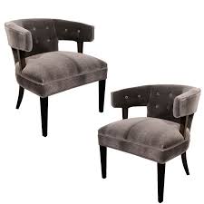 Pair Of 1940 S Occasional Chairs In Gunmetal Mohair 1stdibs Com Occasional Chairs Chair Chair Style