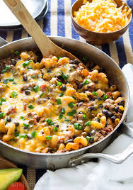 The recipe makes two casseroles, so you can serve one to your family right away and keep the other in the freezer for another night. Chili Pasta Skillet I Wash You Dry