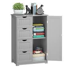 Maybe you would like to learn more about one of these? Costway Wooden 4 Drawer Bathroom Cabinet Storage Cupboard 2 Shelves Free Standing Target