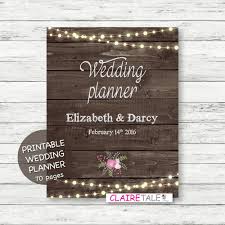 Printable Wedding Planner On Rustic Wood Background With Personalised Cover Page 70 Pages Wedding Planner Printables Wedding Planner Binder Wedding Planner
