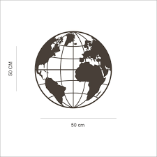 Escultura De Parede Mapa Mundi Redondo Ref Ap Map R50