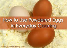 Make sure that if a recipe calls for 1 large egg, that you use 1 large powdered egg. How To Use Powdered Eggs In Everyday Cooking
