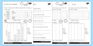 favourite fruit tally and pictogram worksheets australia