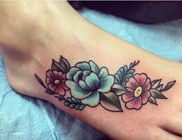 Flower Foot Tattoo Floral Foot Tattoo Foot Tattoos Flower Tattoo Foot