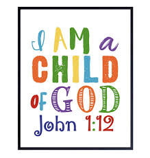 These are the bible verses every kid should know because kids are in there an early stage where they learn things. Amazon Com Childrens Bible Verse Wall Art Religious Wall Decor Child Of God John 1 12 Scripture Wall Decor For Kids Bedroom Girls Boys Room Christian Gifts Unframed 8x10 Inspirational Poster Print Handmade