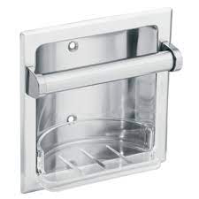 Moen donner collection chrome soap holder creates a bright, highly reflective, cool grey metallic look. Moen 2565ch Creative Specialties Recessed Soap Holder Chrome Faucetdepot Com