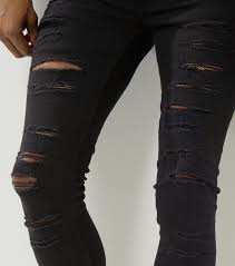 Limited time sale easy return. Black Extreme Ripped Super Stretch Skinny Jeans New Look