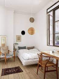 White Bedroom And Bamboo Light Fixtures Minimalistic Home Bright Home Nutrition Stripped Nutritionstripped Minim Home Decor Bedroom Design House Interior