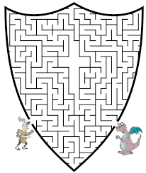 Shield Of Faith Coloring Page Knight Maze Get The Knight Through The Maze To Slay The Dragon Shield Of Faith Coloring Page Knight Medieval Crafts Knight Shield
