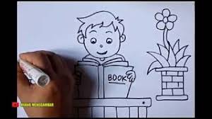 Gambar kartun anak sekolah membaca buku animasi memang sekarang ini sedang banyak dicari oleh sebagian orang disekitar kita salah satunya kalian. Cara Menggambar Orang Membaca 3 Youtube