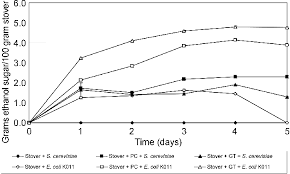 Time Course Of Ethanol Production Data Points Represent The