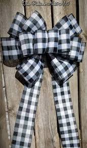 Black And White Buffalo Plaid Ribbon Plaid Bows Black White Checkered Bows Plaid Buffalo Check Etsy Wreath Bow Black And White Ribbon Ribbon Bows