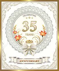 Quale anniversario di matrimonio festeggiare dopo 5, 10 o 35. Vettoriale 35 Anniversario Di Matrimonio Image 51309740