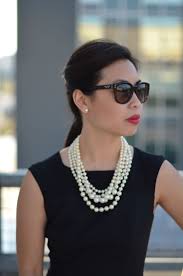 The Little Black Dress Pearls Janna Doan Pearl Necklace Outfit Necklace Outfit Chunky Pearl Necklace
