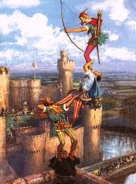 Robin Hood Shooting Into Nottingham Castle Jigsaw Puzzle