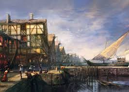 Port Poster Print By Witcher 3 Displate Fantasy City Fantasy Landscape Poster Prints