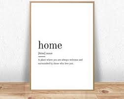 Home Definition Print Wall Art Print Quote Print Definition Etsy Printable Wall Art Etsy Quote Prints Definition Prints