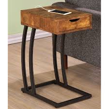 Antique Storage Drawer Snack Accent Table With Power Strip Sofa End Tables Coaster Furniture Furniture