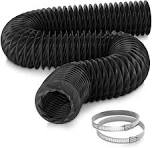 HG Power 75mm Air Ducting, 3 Inch 2.5m Nylon Flexible Duct Hose, High-Temp  Ventilation Pipe with 2 Clamps for Extension Pipe of Diesel Heaters, Hot ...
