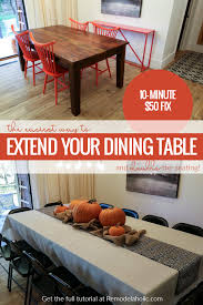 How Do You Extend A Dining Table That Doesn T Have A Leaf This Easy Diy Plywood Hack Will Give Y Big Dining Table Diy Dining Room Table Dining Table With Leaf