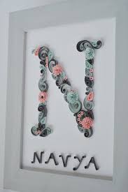 Navya Christening Baby Gift Personalized Nursery Name Baby Etsy Baby Christening Gifts Quilling Work Initial Wall Art