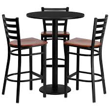 Find the perfect cocktail & end table sets at hayneedle, where you can buy online while you explore our room designs and curated looks for tips, ideas & inspiration to help you along the way. Business Industrial Restaurant Table Chairs 30 Black Laminate With 4 Ladder Back Metal Chairs Restaurant Food Service