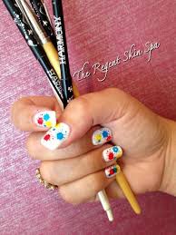 Art Attack By Regent Skin Spa Nail Harmony Gelish Arctic White With Konad Splash Design In Primary Colours Zebra Nail Art Gelish Nails Gelish Nail Colours