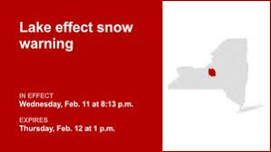 Lake effect snow warning announcement for Onondaga County