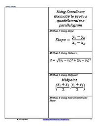 Proving A Quadrilateral Is Parallelogram Using Coordinate Geometry Foldable Quadrilaterals Coordinate Geometry Geometry Foldables