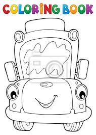 Kierowca autobusu z katowic zaprzecza, by świadomie kogoś przejechał (fot. Kolorowanka Autobus Szkolny Motyw 3 Ksiazka Naklejki Na Sciane Szkolny Autobus Autobus Farbowanie Myloview Pl