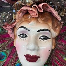 Unique Creations Small Art Deco Lady Face Mask Wall Art, Wall Hanging Decor 