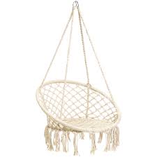 Best Choice Products Handmade Rope Hammock W Tassels Beige Walmart Com In 2020 Hanging Chair Outdoor Hammock Swing Chair Hanging Swing Chair